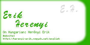 erik herenyi business card